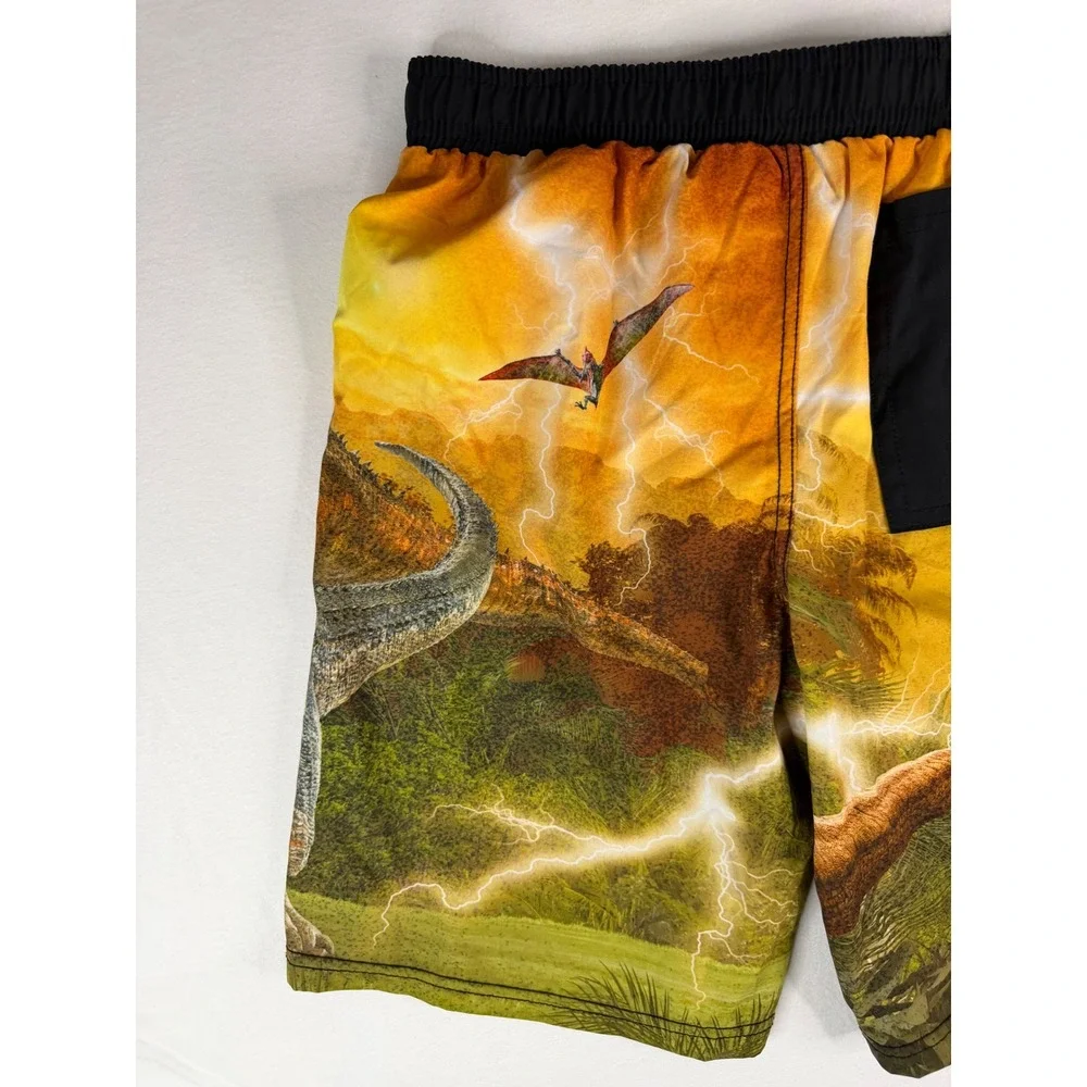 Jurassic World Swim Trunks Boys 14/16 Multicolor Excellent Dinosaur Graphic